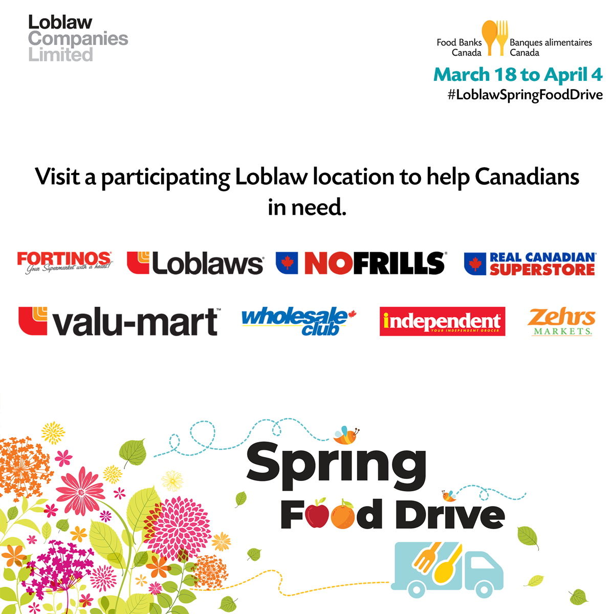 Loblaw spring Food Drive 2021